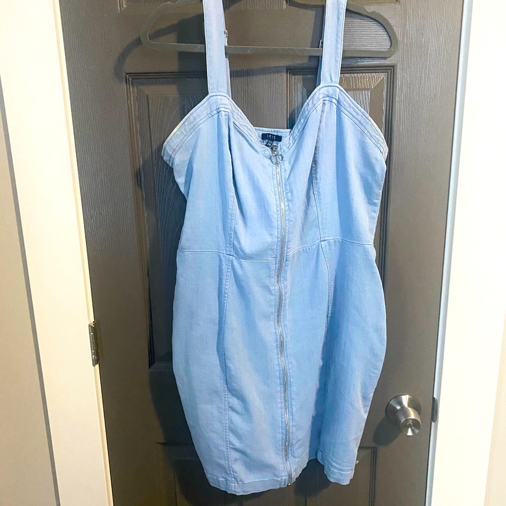 2xl Light denim midi dress